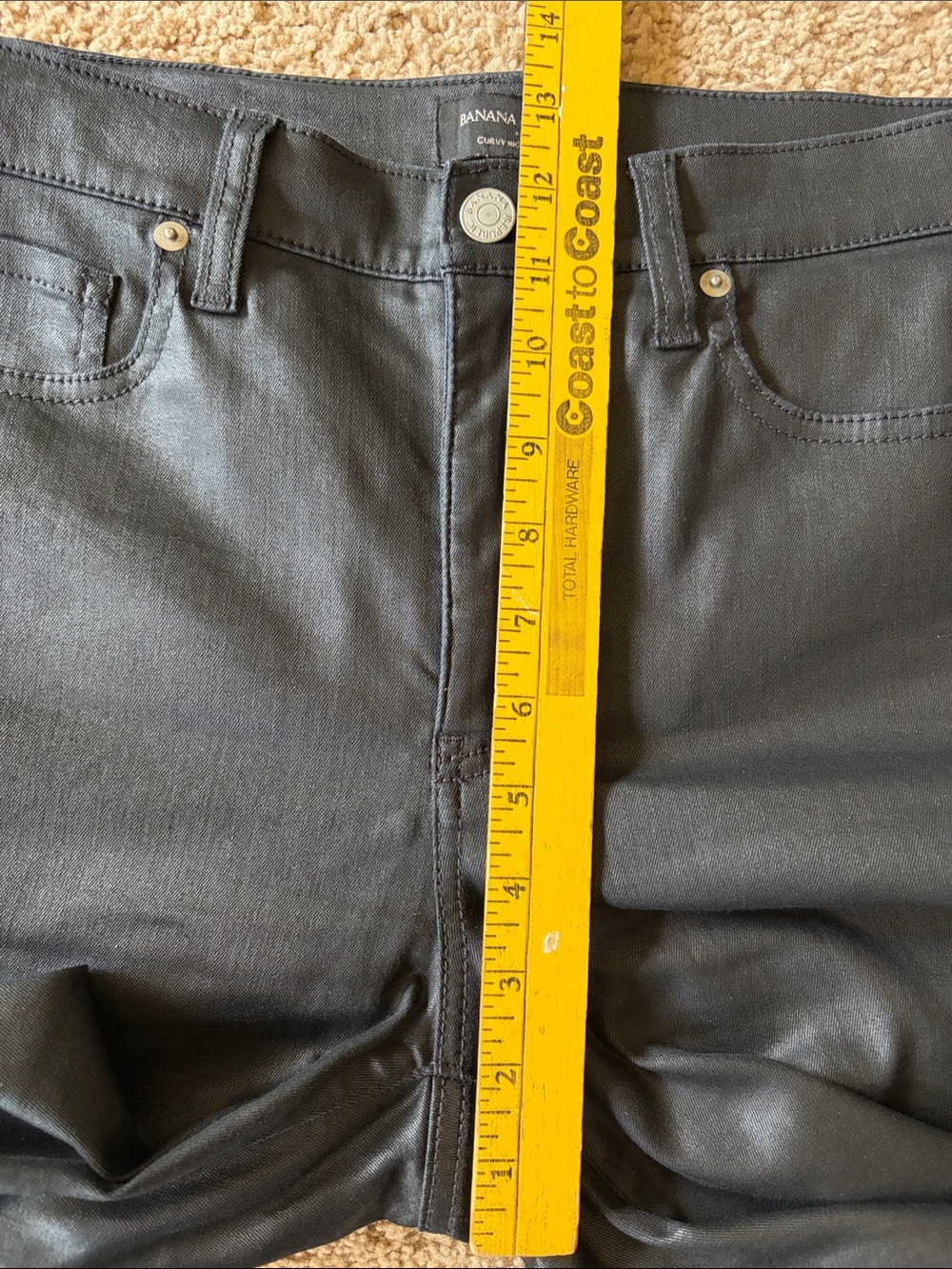 NWOT Banana Republic Curvy High-Rise Slim Coated Jean Black Stretch Sz 28/6 - Picture 12 of 16